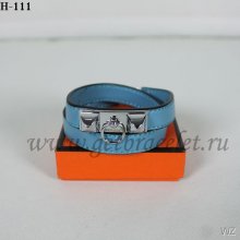 Hermes Rivale Double Wrap Bracelet Blue Silver